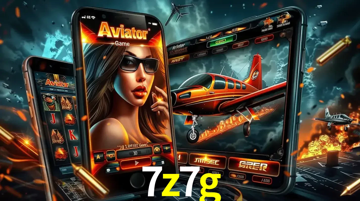 O popular jogo de apostas Aviator exibido em vários celulares e tablets, mostrando a interface emocionante e a ação de voo disponíveis para jogar agora no 7z7g.