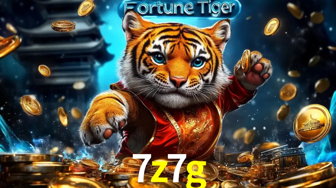 Imagem promocional do jogo de slot Fortune Tiger, com um tigre majestoso em traje tradicional cercado por uma fortuna em moedas de ouro, disponível agora no cassino 7z7g.